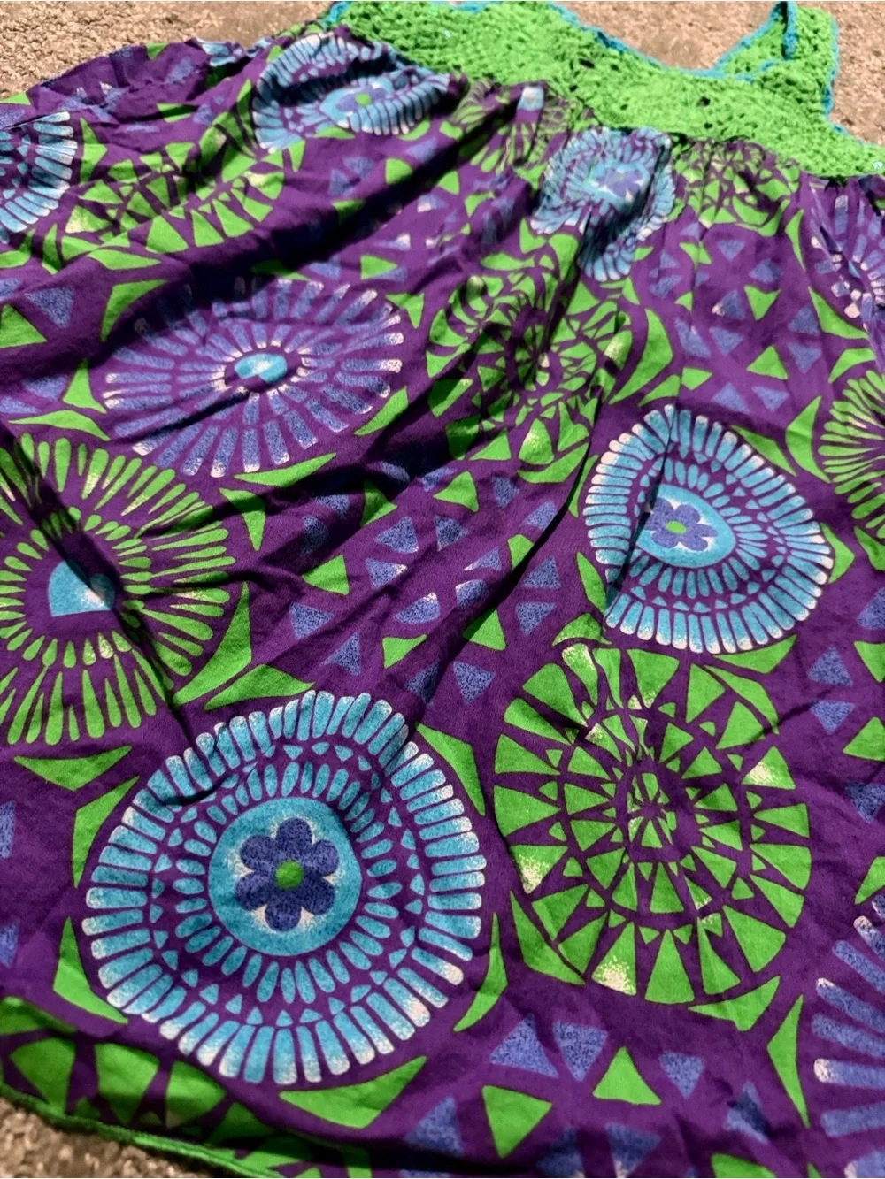 The Children’s Place purple and green dress lace top size medium (7/8) so cute